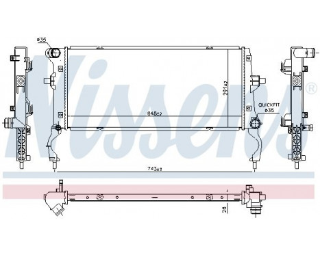 Radiator, engine cooling 606739 Nissens