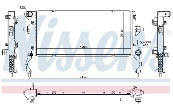 Radiator, engine cooling 606739 Nissens
