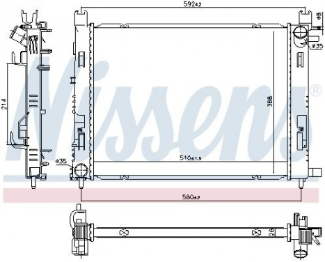 Radiator, engine cooling 606760 Nissens, Image 5