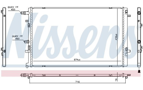 Radiator, engine cooling 606762 Nissens