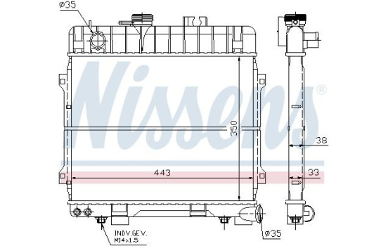 Radiator, engine cooling 60683 Nissens