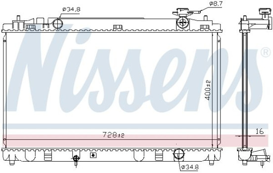 Radiator, engine cooling 606836 Nissens