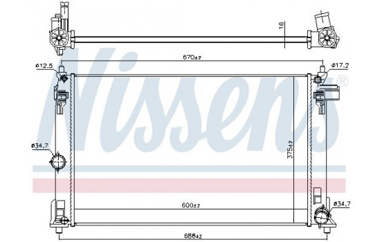Radiator, engine cooling 606838 Nissens