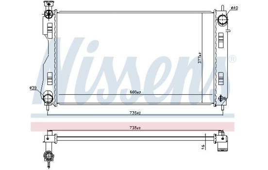 Radiator, engine cooling 606844 Nissens