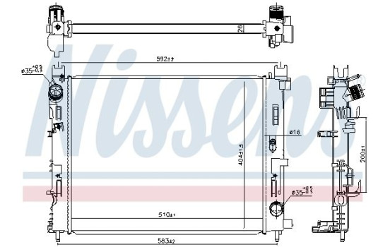 Radiator, engine cooling 606845 Nissens, Image 5
