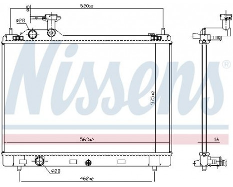 Radiator, engine cooling 606951 Nissens, Image 2