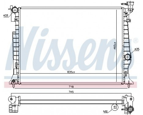 Radiator, engine cooling 606954 Nissens, Image 2