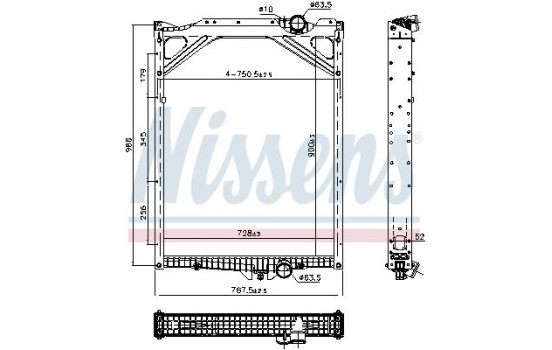 Radiator, engine cooling 606978 Nissens