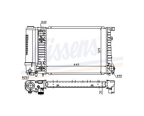 Radiator, engine cooling 60703A Nissens