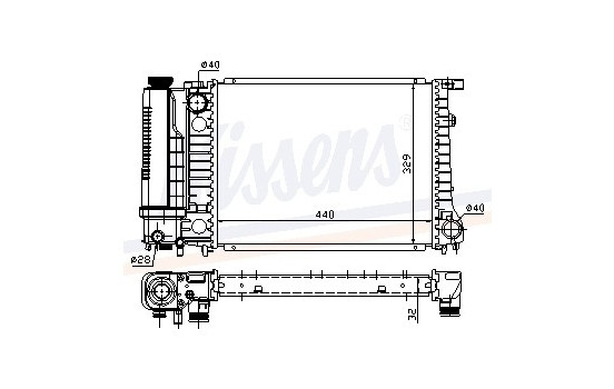 Radiator, engine cooling 60735A Nissens