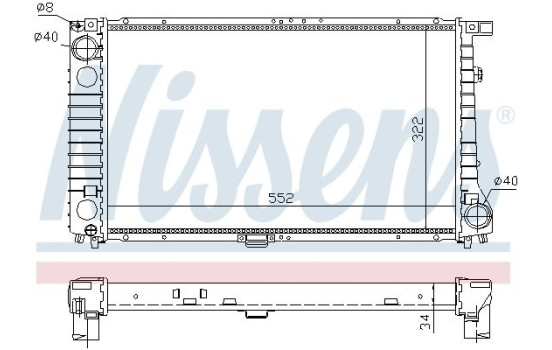 Radiator, engine cooling 60744A Nissens