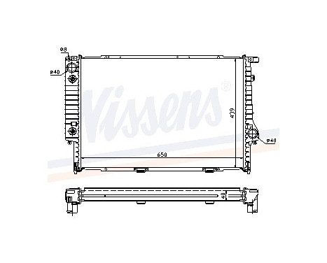 Radiator, engine cooling 60748A Nissens