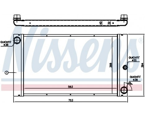 Radiator, engine cooling 60762 Nissens