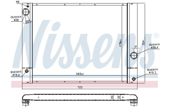 Radiator, engine cooling 60772 Nissens, Image 2