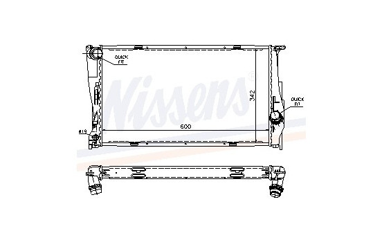 Radiator, engine cooling 60785A Nissens