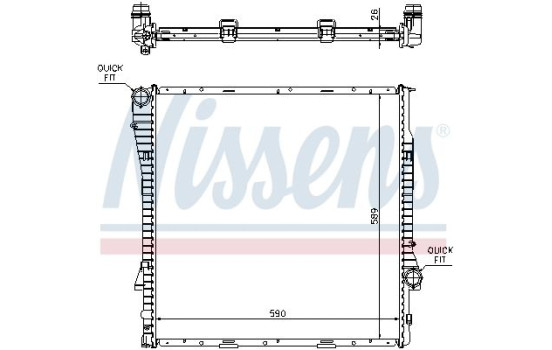 Radiator, engine cooling 60789A Nissens, Image 2