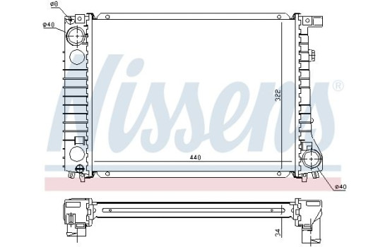 Radiator, engine cooling 60797A Nissens