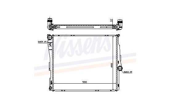 Radiator, engine cooling 60803A Nissens