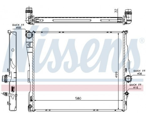 Radiator, engine cooling 60807 Nissens, Image 2