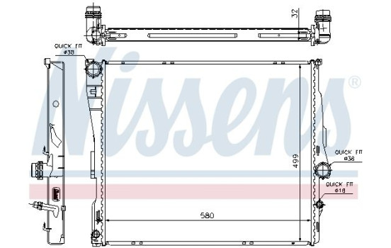 Radiator, engine cooling 60807 Nissens, Image 2