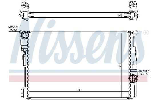 Radiator, engine cooling 60808 Nissens