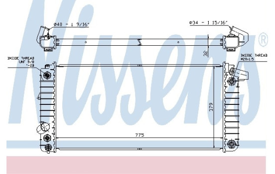 Radiator, engine cooling 608841 Nissens