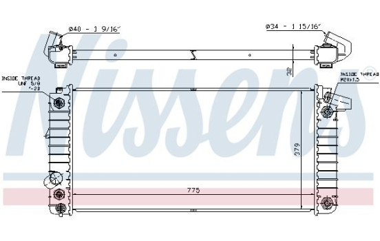 Radiator, engine cooling 608841 Nissens, Image 2
