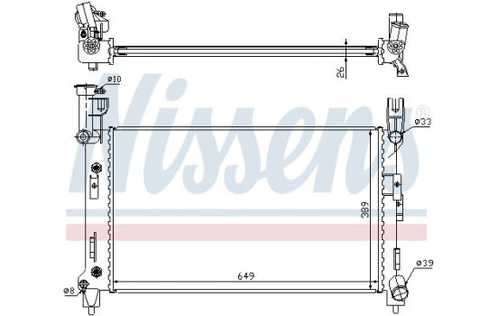 Radiator, engine cooling 60996A Nissens, Image 2