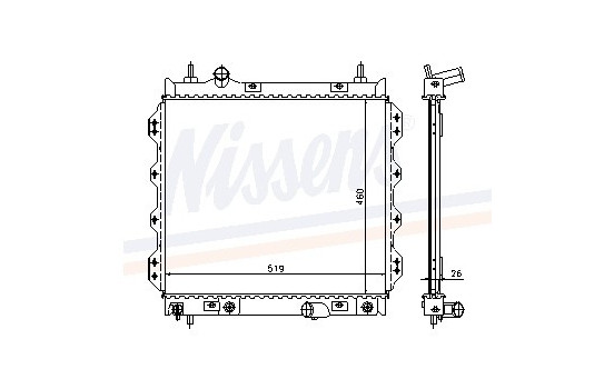 Radiator, engine cooling 61002 Nissens