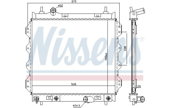 Radiator, engine cooling 61002 Nissens, Image 2