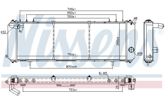 Radiator, engine cooling 61008 Nissens, Image 2