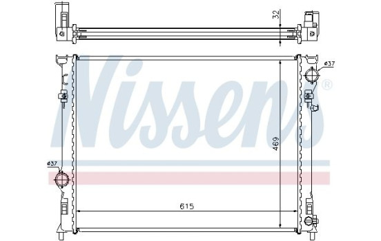 Radiator, engine cooling 61014A Nissens, Image 2