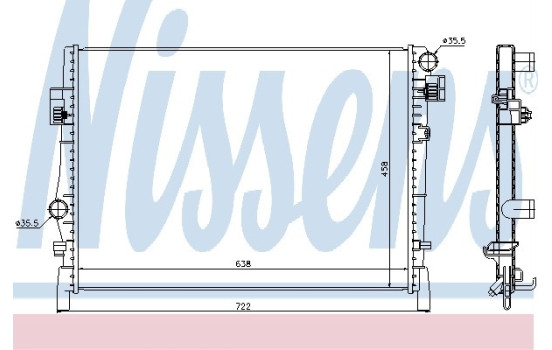 Radiator, engine cooling 61027 Nissens