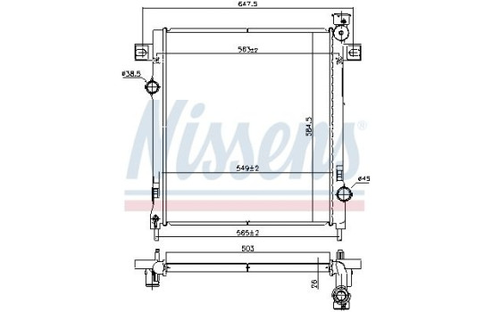 Radiator, engine cooling 61035 Nissens