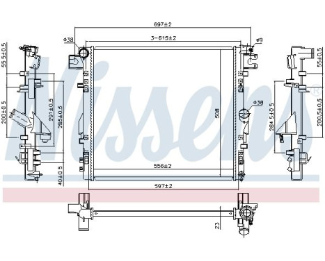 Radiator, engine cooling 61037 Nissens