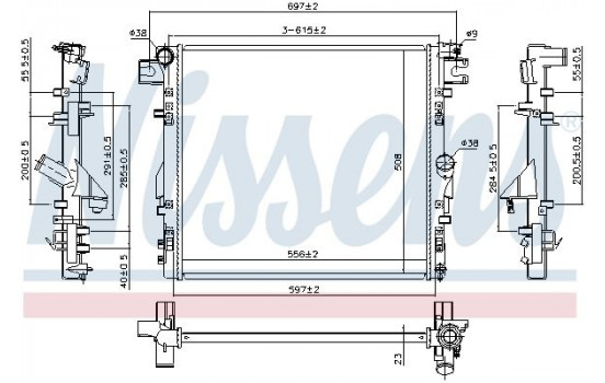 Radiator, engine cooling 61037 Nissens