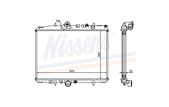 Radiator, engine cooling 61294A Nissens