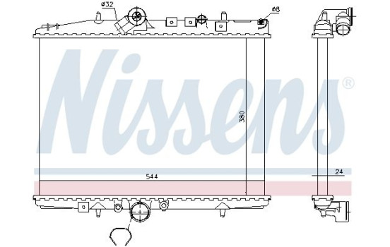 Radiator, engine cooling 61294A Nissens, Image 2