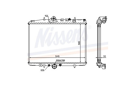 Radiator, engine cooling 61295A Nissens