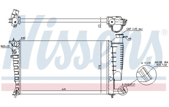 Radiator, engine cooling 61313 Nissens, Image 2