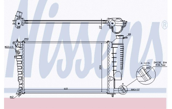 Radiator, engine cooling 61313A Nissens