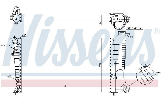 Radiator, engine cooling 61316A Nissens, Image 2
