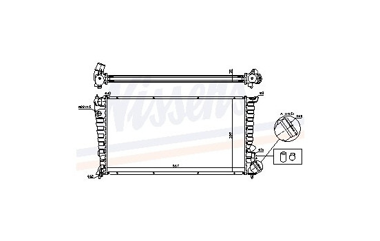 Radiator, engine cooling 61326A Nissens