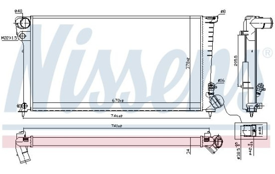 Radiator, engine cooling 61326A Nissens, Image 2