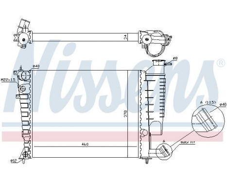 Radiator, engine cooling 61335A Nissens, Image 2