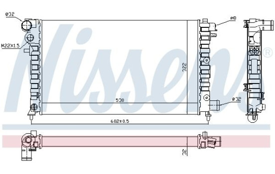 Radiator, engine cooling 61346 Nissens, Image 2