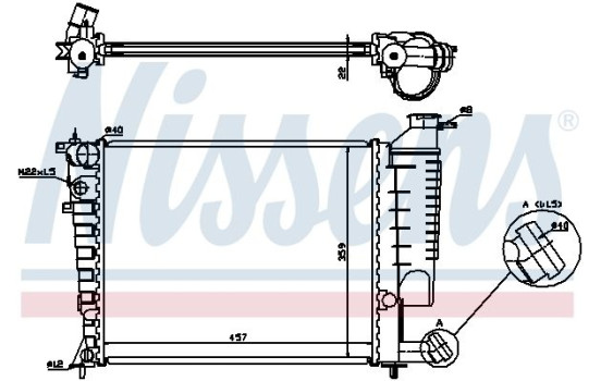 Radiator, engine cooling 613671 Nissens, Image 2