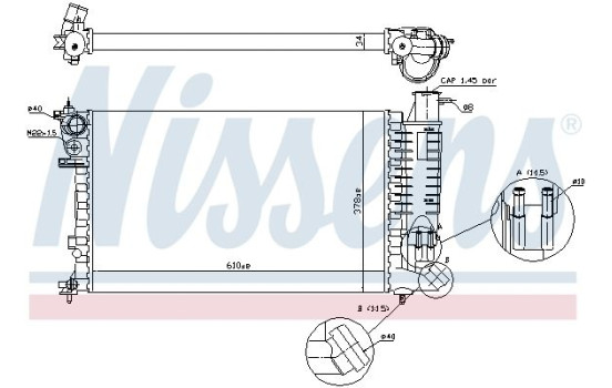 Radiator, engine cooling 61380A Nissens, Image 2