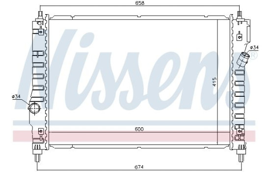Radiator, engine cooling 61628 Nissens