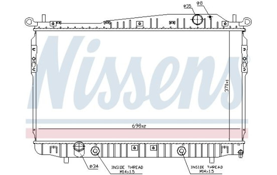 Radiator, engine cooling 61629 Nissens